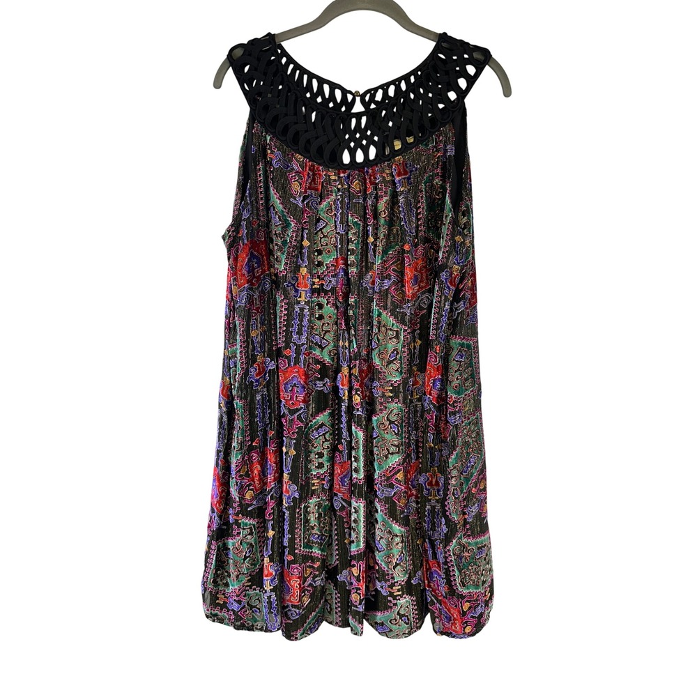 Anthropologie Moulinette Soeurs Linnea Mini Dress Silk Burnout Velvet Macrame L
